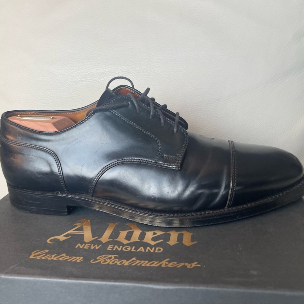 Alden Shell Cordovan Men's Black Derbys 10.5 E ($933 MSRP)